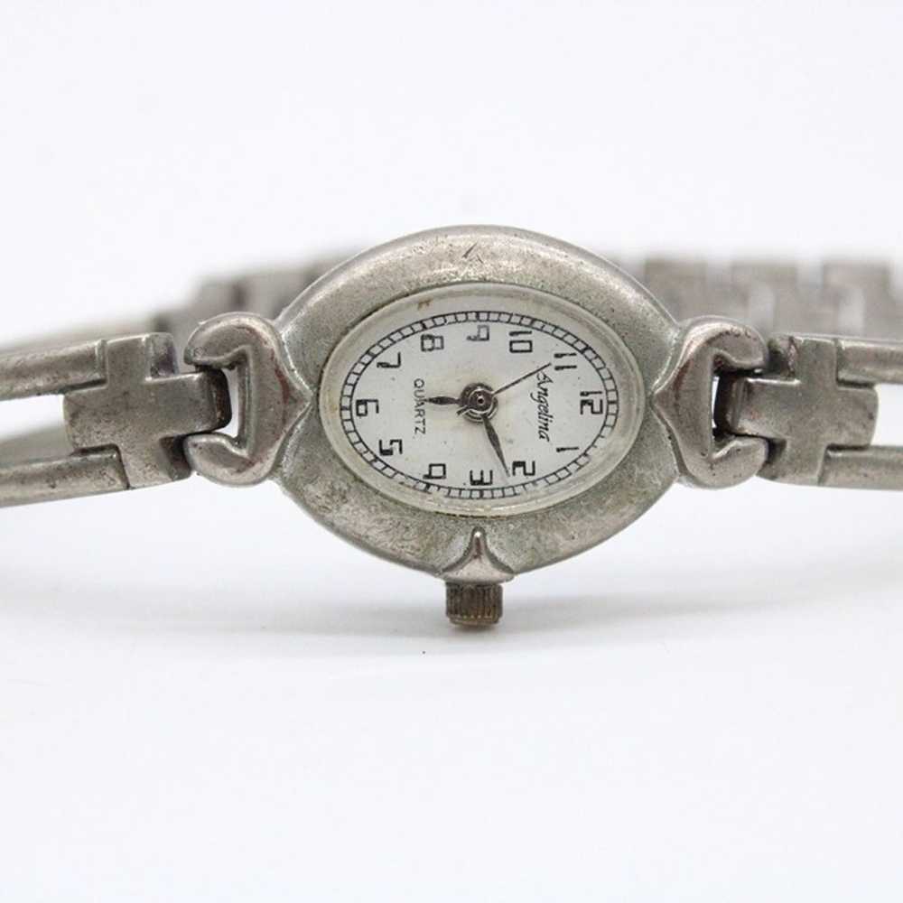 Vintage Angelina Watch Women Silver Tone Stainles… - image 6