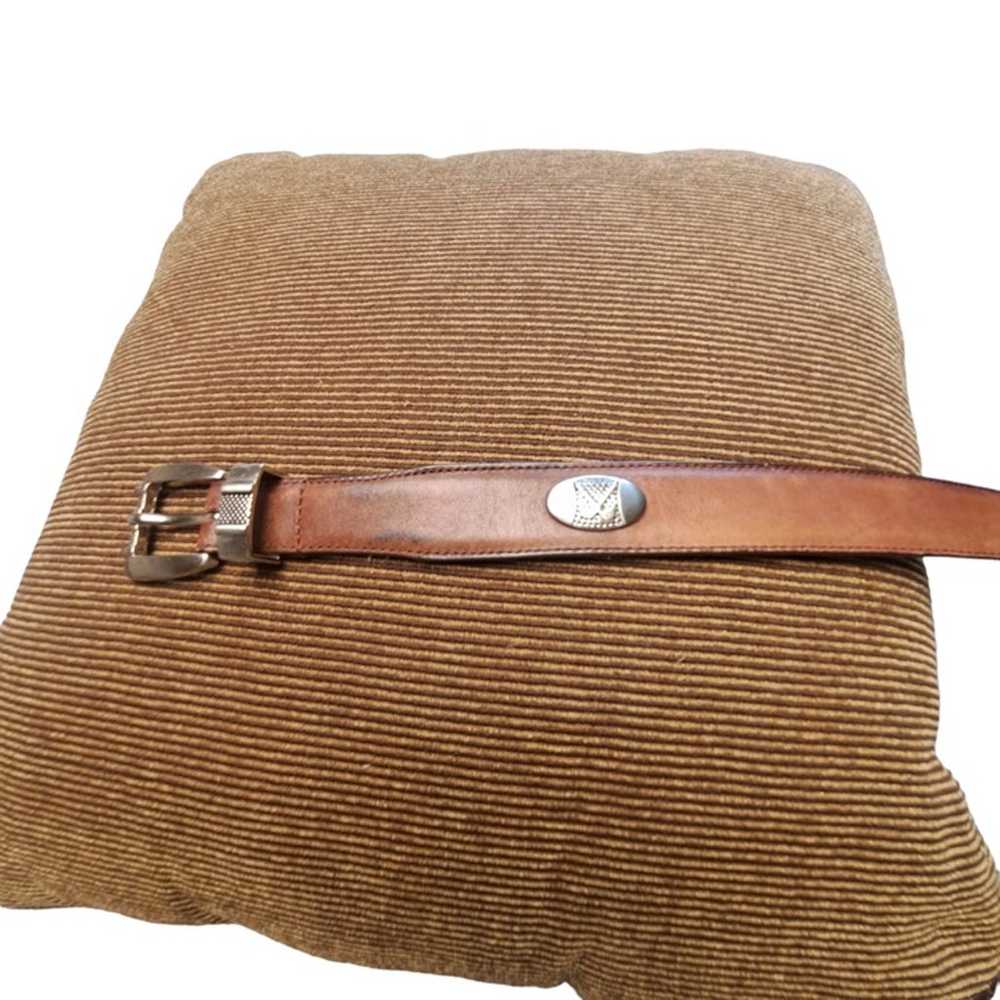 VINTAGE BROWN GENUINE LEATHER GOLF CONCHO BELT WO… - image 2