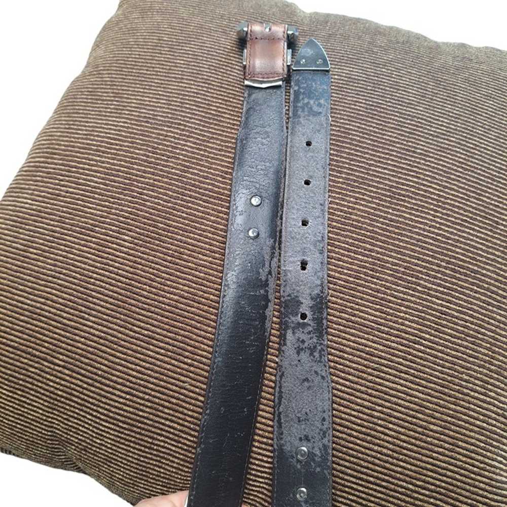 VINTAGE BROWN GENUINE LEATHER GOLF CONCHO BELT WO… - image 8