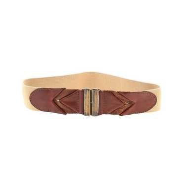 Vintage leather belt womens brass closure