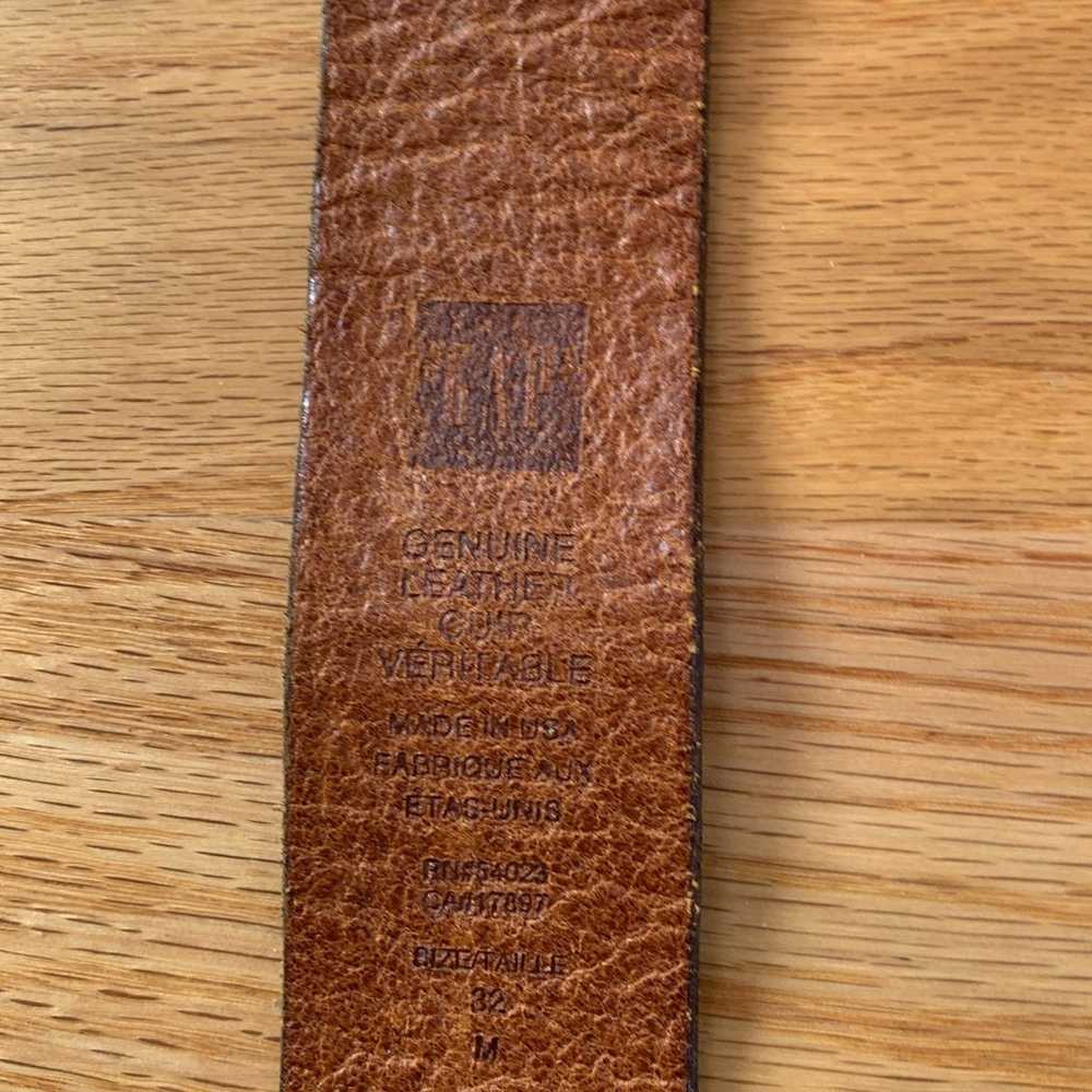The Gap vintage genuine Leather Belt western Bull… - image 3