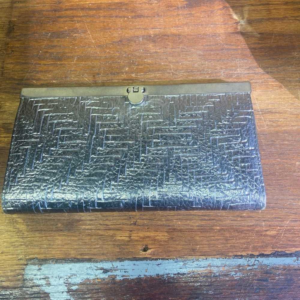 Metallic wallet or mini clutch small interior slo… - image 1