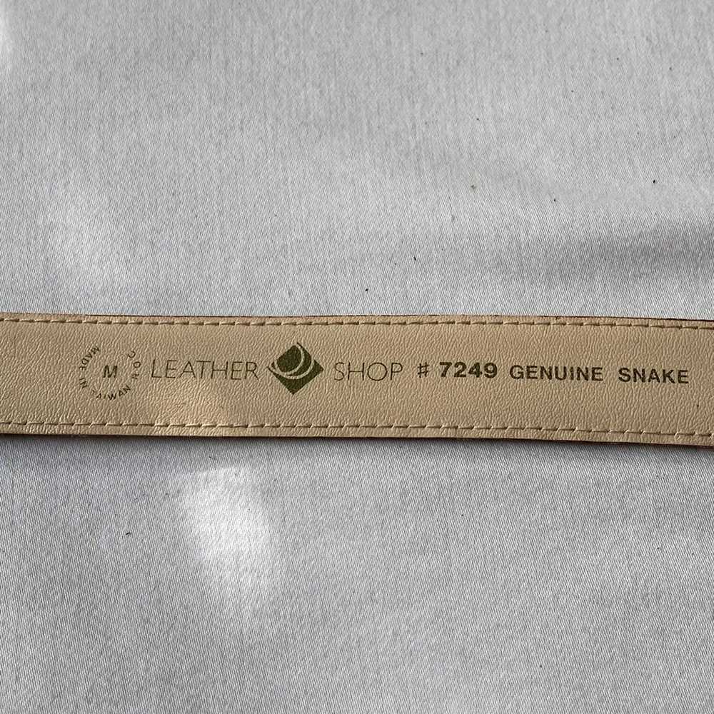 Leather Shop Belt Genuine Snakeskin #7249 Size Me… - image 2
