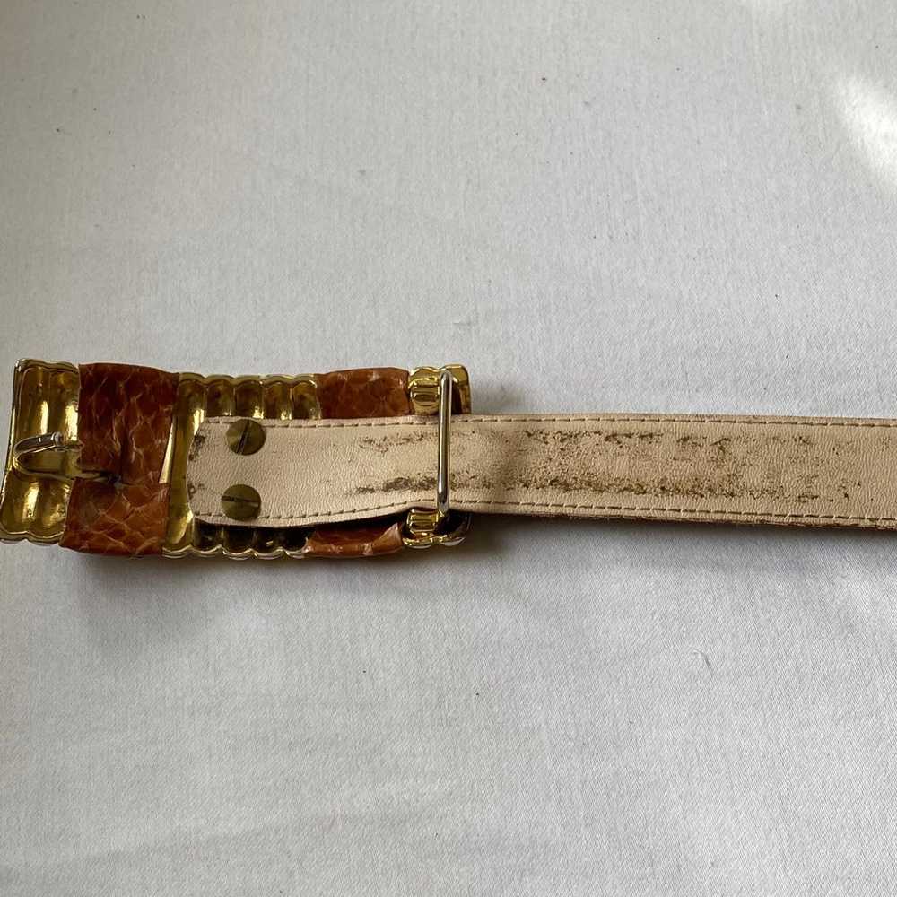 Leather Shop Belt Genuine Snakeskin #7249 Size Me… - image 3