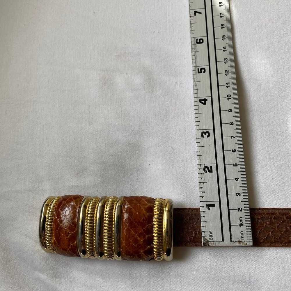 Leather Shop Belt Genuine Snakeskin #7249 Size Me… - image 5