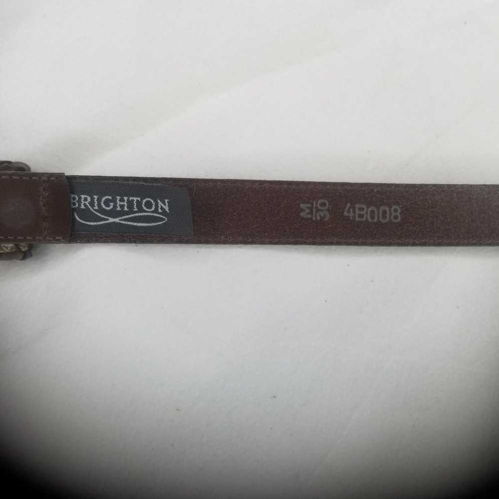Vintage 90s Brighton brown leather belt 30/ M - image 4