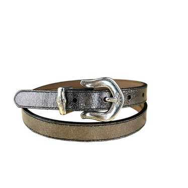Vintage 90's Brighton Belt Women's Size 32 ML Silver Leather Missing Charm