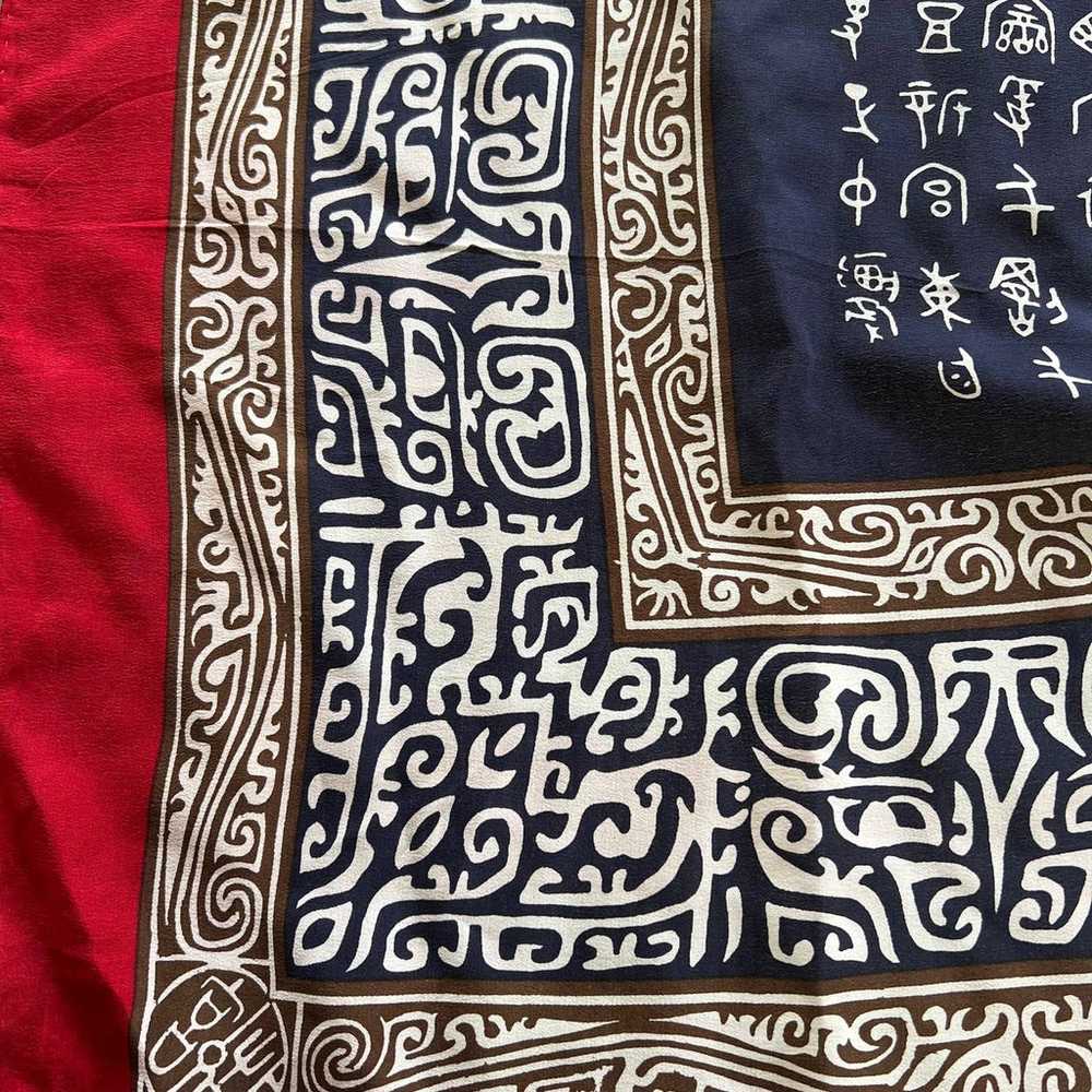 Vintage Asian Silk Scarf Shanghai 31” x 33” - image 2