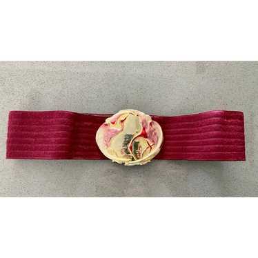 Charmant Vintage 1080's Stretch Belt with Pink Cra