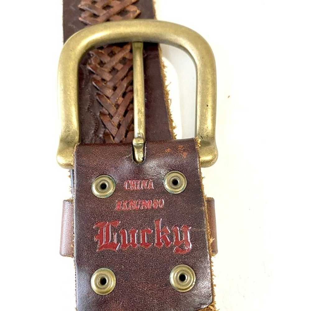 Lucky Brand Vintage Boho Dark Brown Belt Braided … - image 2