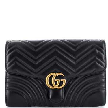 GUCCI GG Marmont Flap Clutch Matelasse Leather - image 1