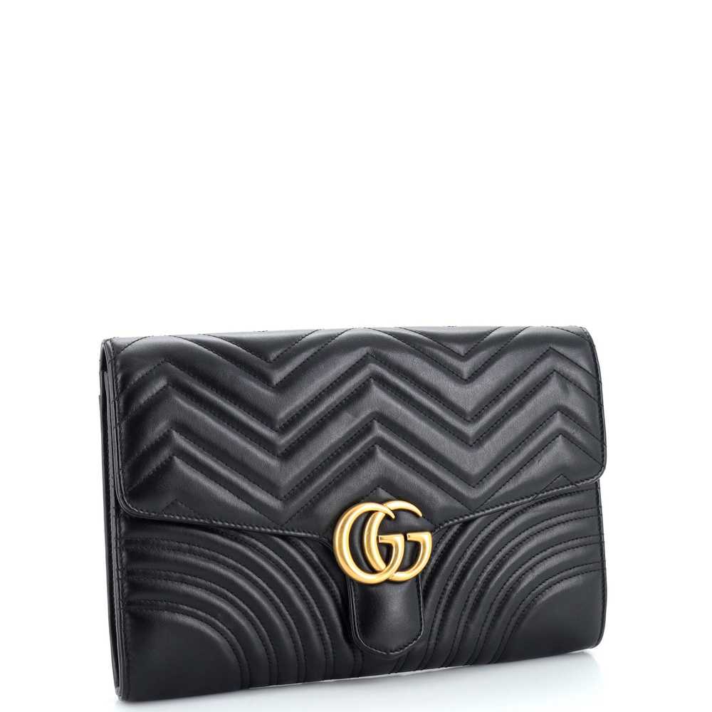 GUCCI GG Marmont Flap Clutch Matelasse Leather - image 2