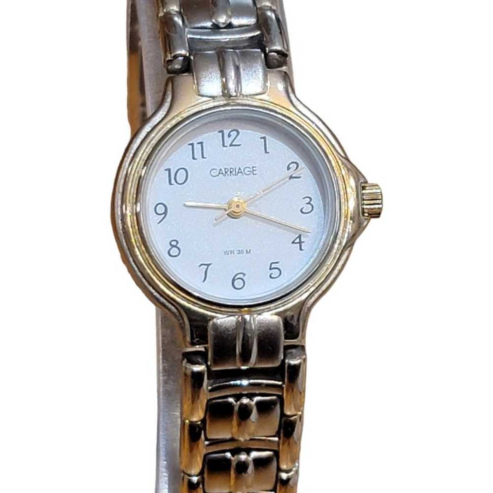 Vintage Carriage Watch Women Gold Silver Two Tone… - image 1