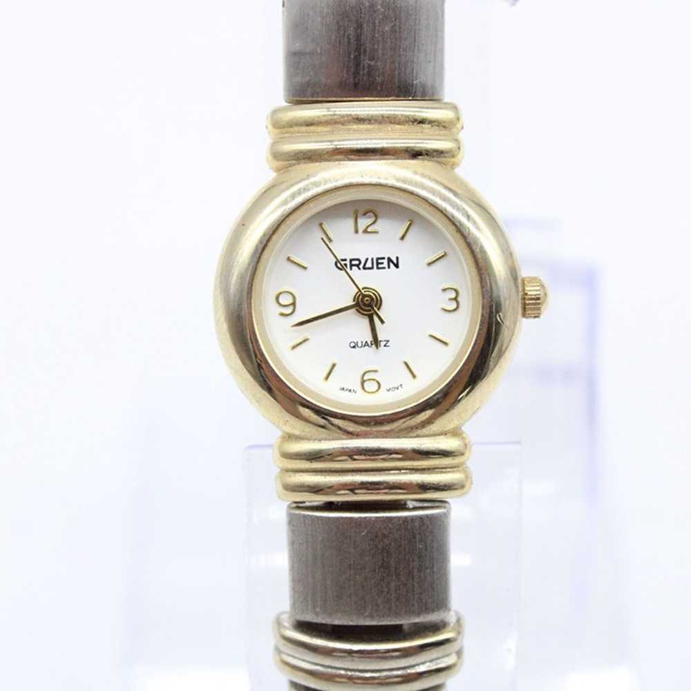 Vintage Gruen Watch Womens Silver Tone Stainless … - image 2