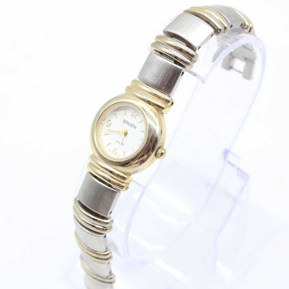 Vintage Gruen Watch Womens Silver Tone Stainless … - image 3