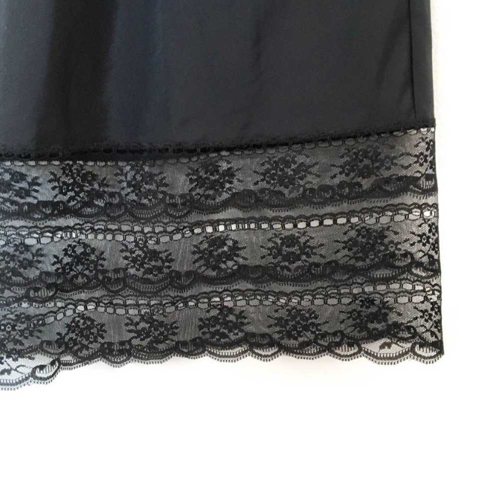I Magnin Vintage Black Half Slip Lace Detail Sz L… - image 3