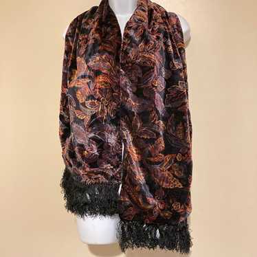 Vintage floral velvet scarf - Gem