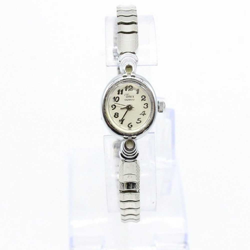 Vintage Timex Watch Quartz Women's Silver Tone St… - image 2