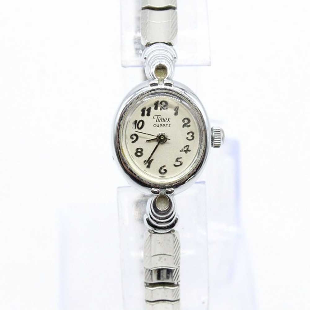 Vintage Timex Watch Quartz Women's Silver Tone St… - image 3