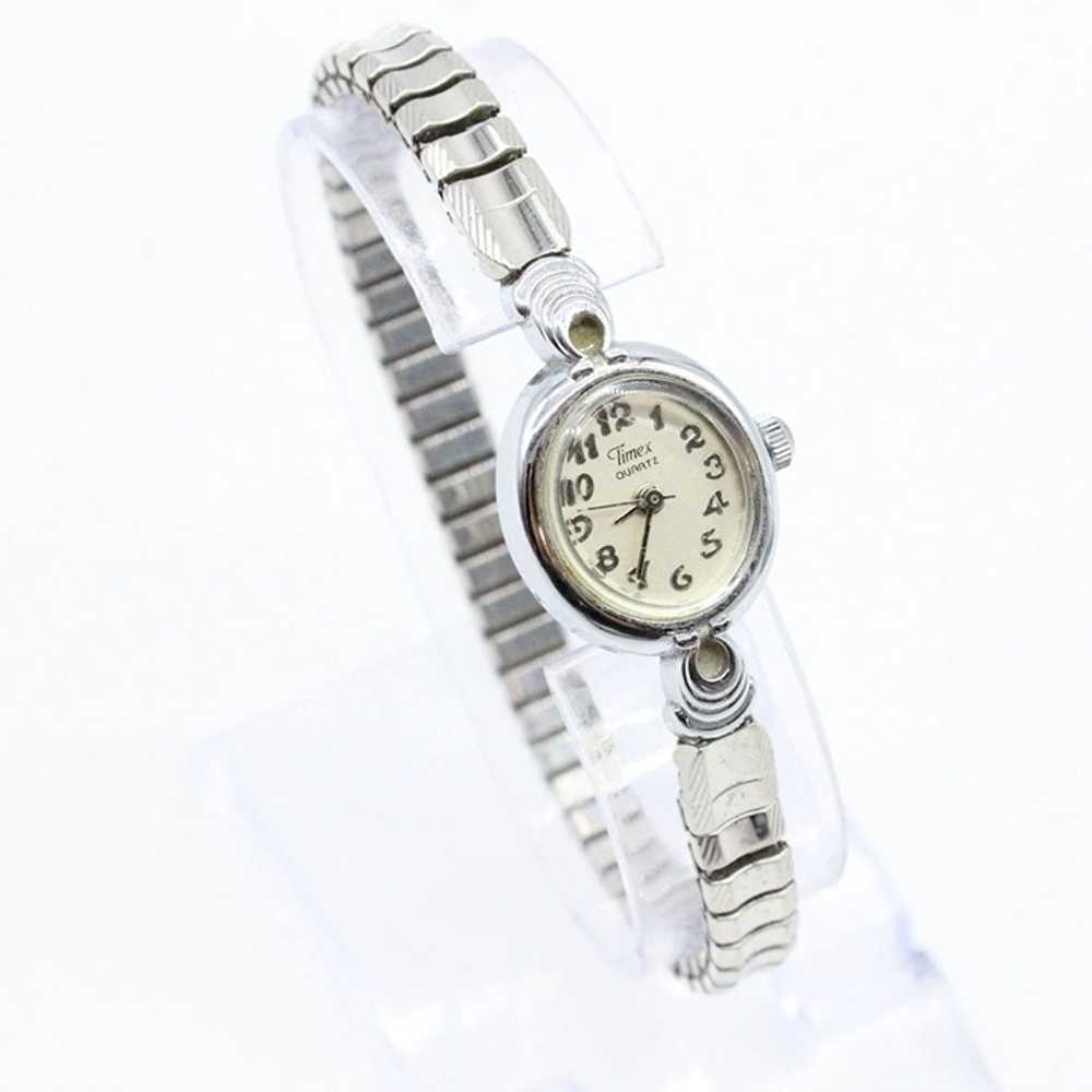 Vintage Timex Watch Quartz Women's Silver Tone St… - image 4