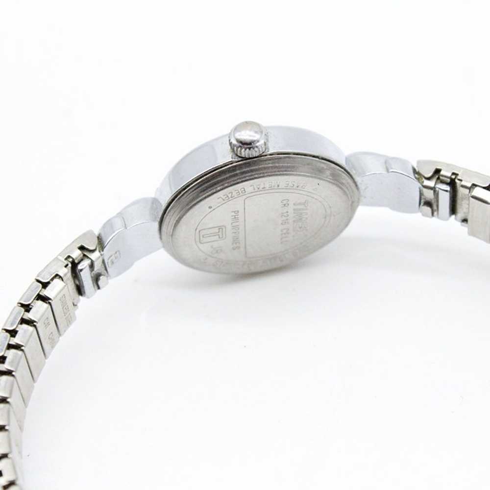 Vintage Timex Watch Quartz Women's Silver Tone St… - image 8