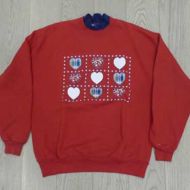 Vintage Endless Designs Hearts Vintage 1990's Red… - image 1