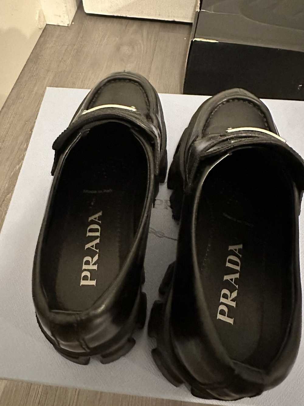 Prada Prada Brushed leather Monolith loafers - image 5