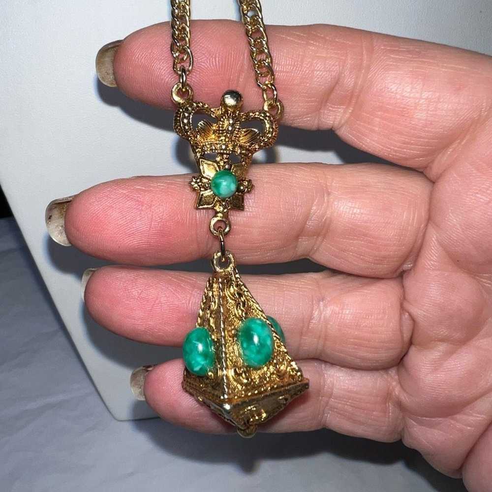 Vintage Vintage Lariat Necklace Etruscan Revival … - image 4