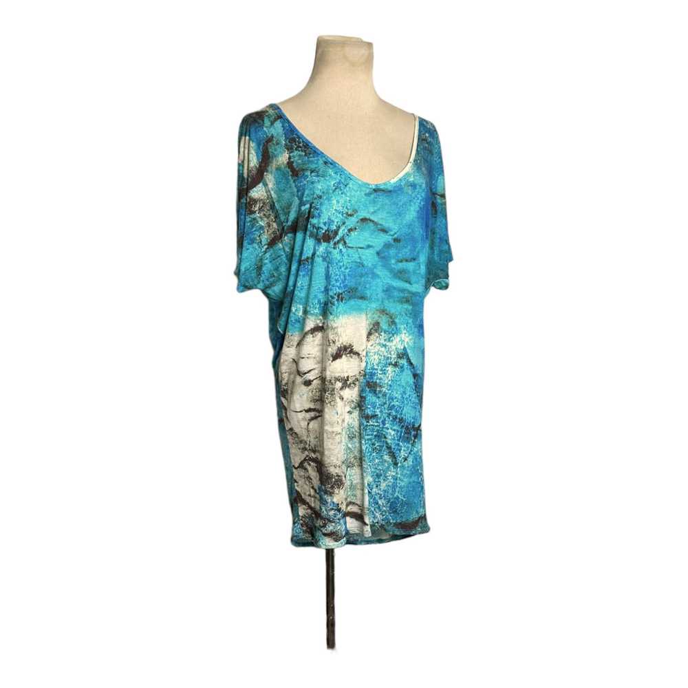 Anthropologie ETT TWA blue splatter short sleeves… - image 8