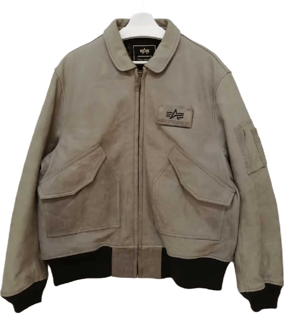 Alpha Industries × Leather Jacket × Rare 🔥RARE🔥… - image 1