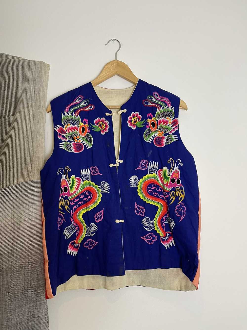 Handmade × Vintage 80s Chinese(?) hand stitched p… - image 2