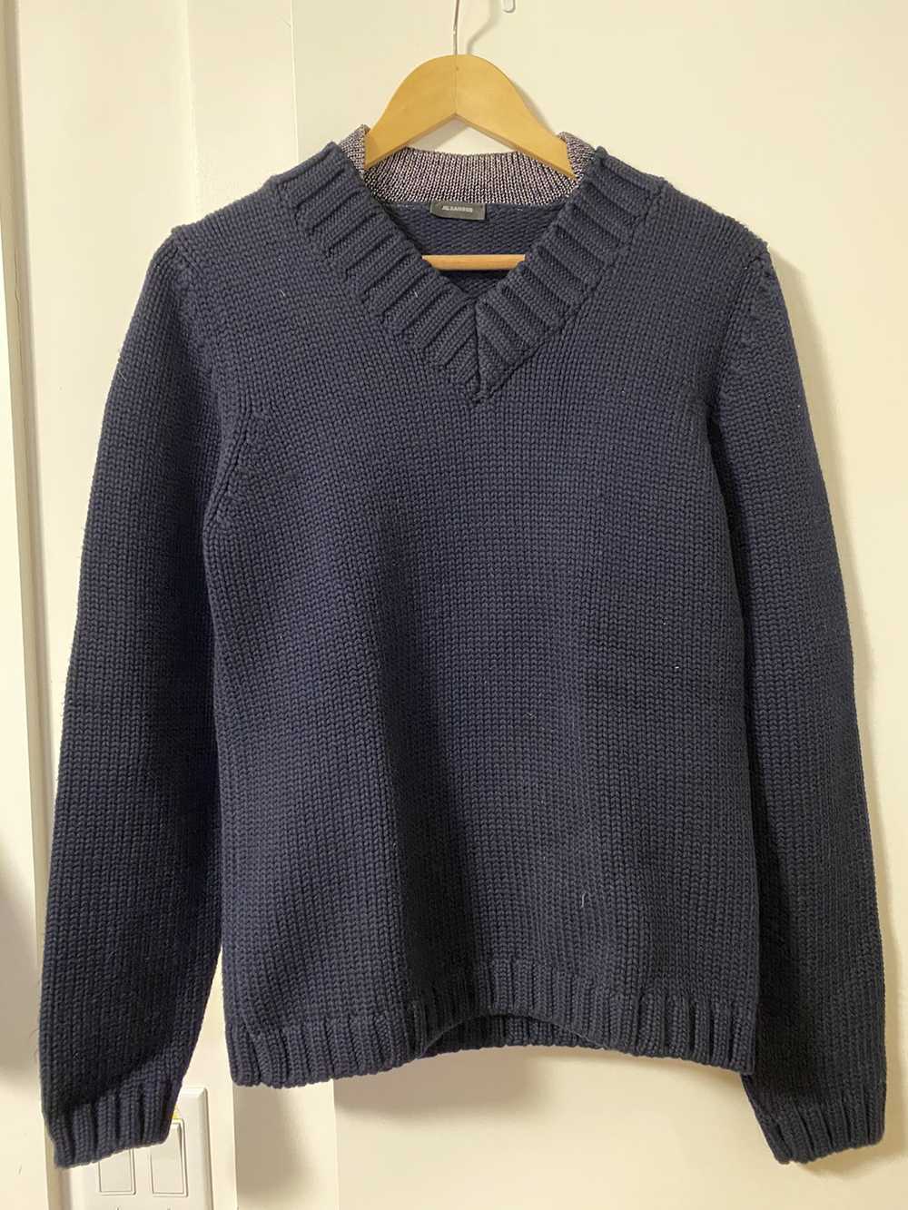 Jil Sander × Raf Simons FW08 V-Neck Sweater with … - image 1