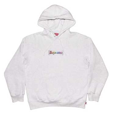 Supreme bling box hot sale logo hoodie white