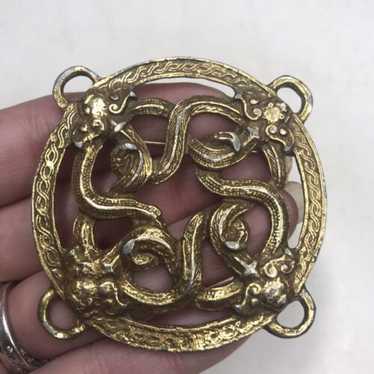 極希少】ALVA MUSEUM REPLICAS ブローチ 龍 ゴールドカラー 極