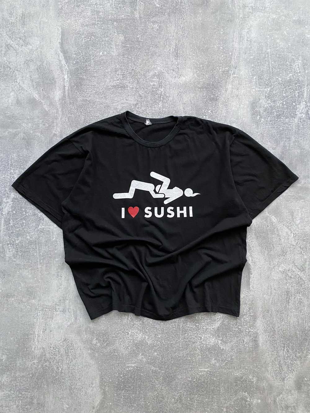 Band Tees × Humor × Vintage Vintage I Love Sushi … - image 1