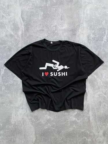 Band Tees × Humor × Vintage Vintage I Love Sushi … - image 1