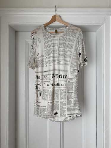 John Galliano Rare John Galliano Newsprint T Shirt - image 1