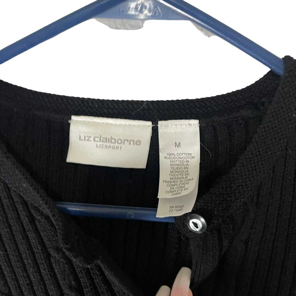 Other Liz Claiborne Cotton Black Knit Button Card… - image 5
