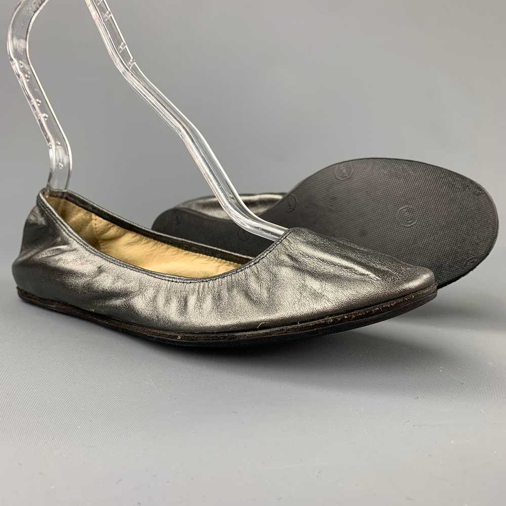 Lanvin 2007 Silver Leather Ballet Flats - image 3