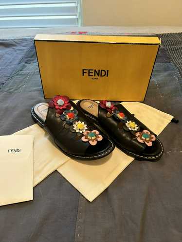 Fendi Fendi Flowerland Floral Appliqué Leather Mu… - image 1