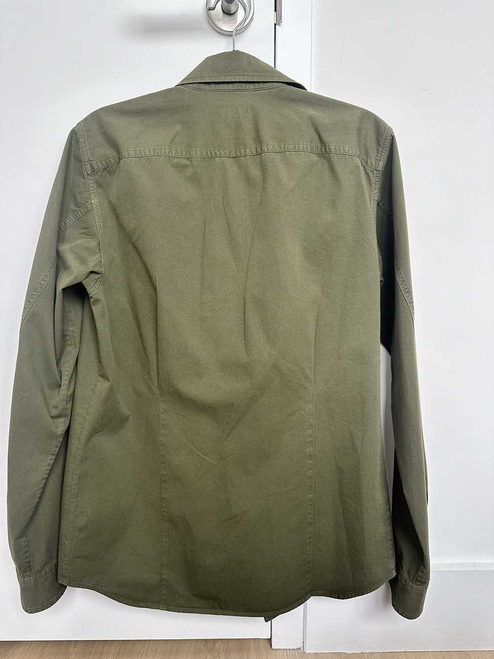 Dries Van Noten Khaki Green Button-Up Overshirt - image 2