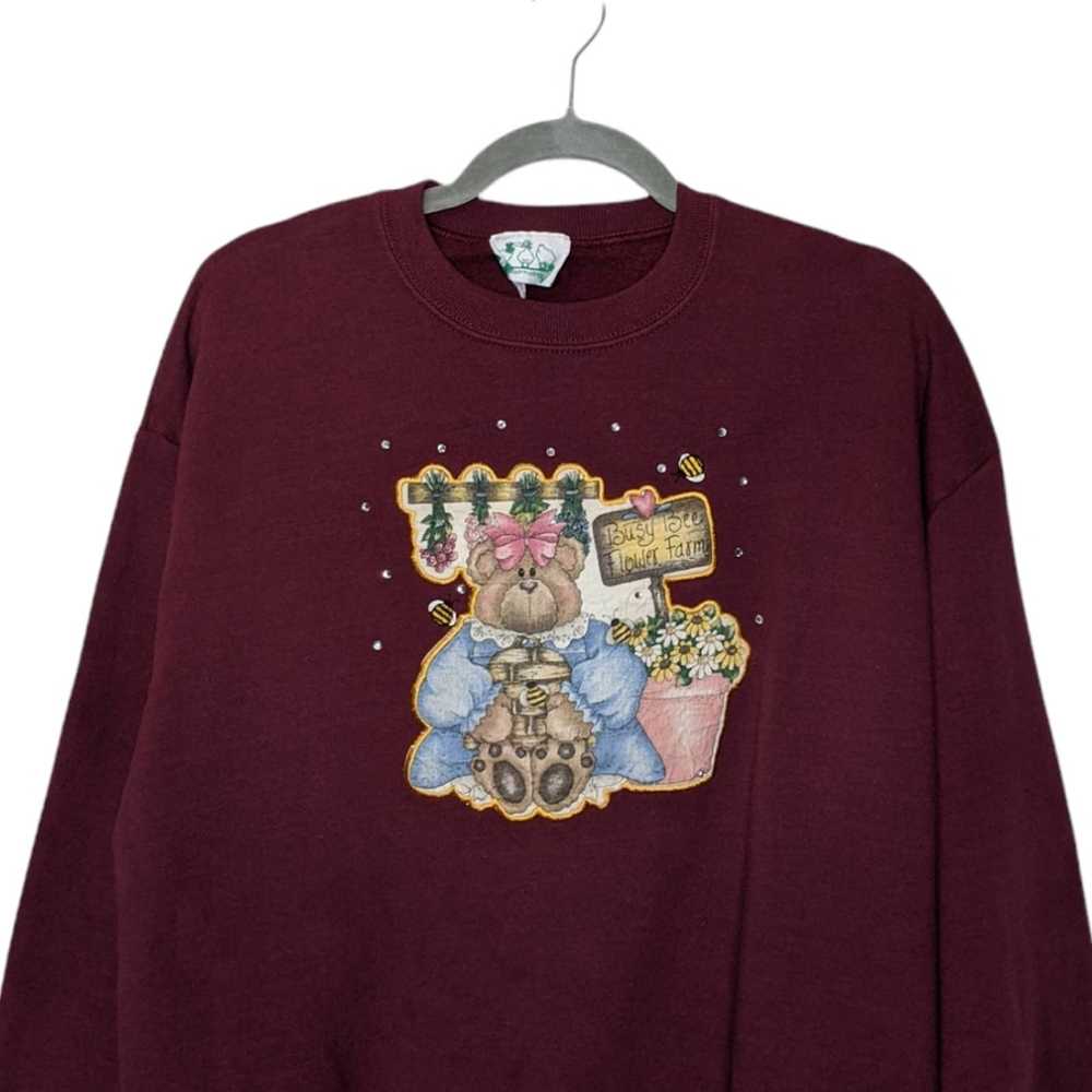 Vintage Vintage Bear Bees Garden Nature Crewneck … - image 5