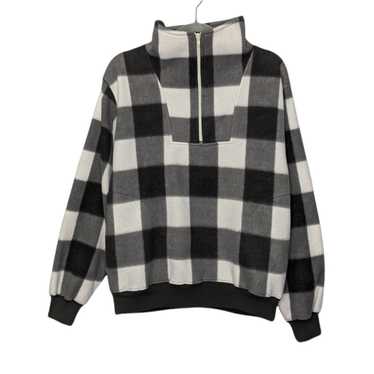 Vintage Vintage Fleece Plaid Pullover Sweatshirt … - image 1