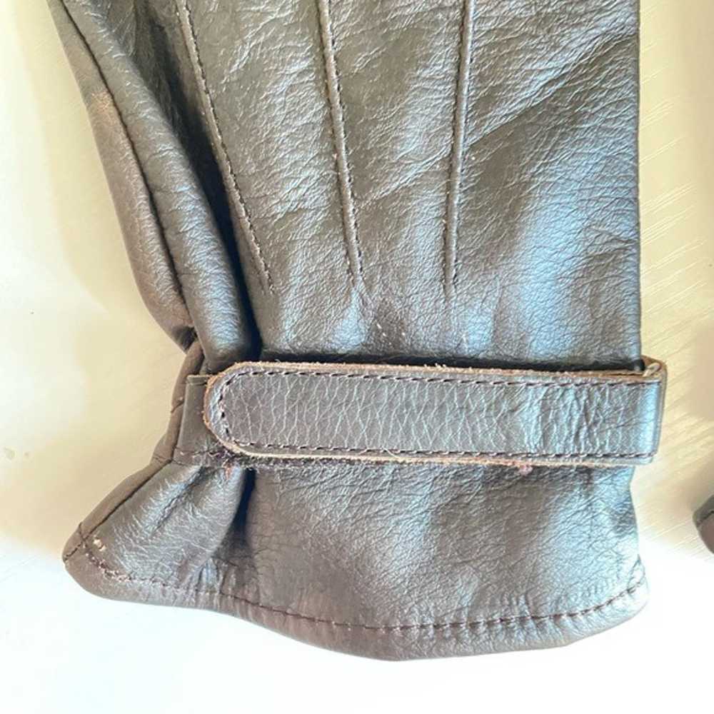 Vintage Women's Dark Brown 100% Leather Winter Fa… - image 3