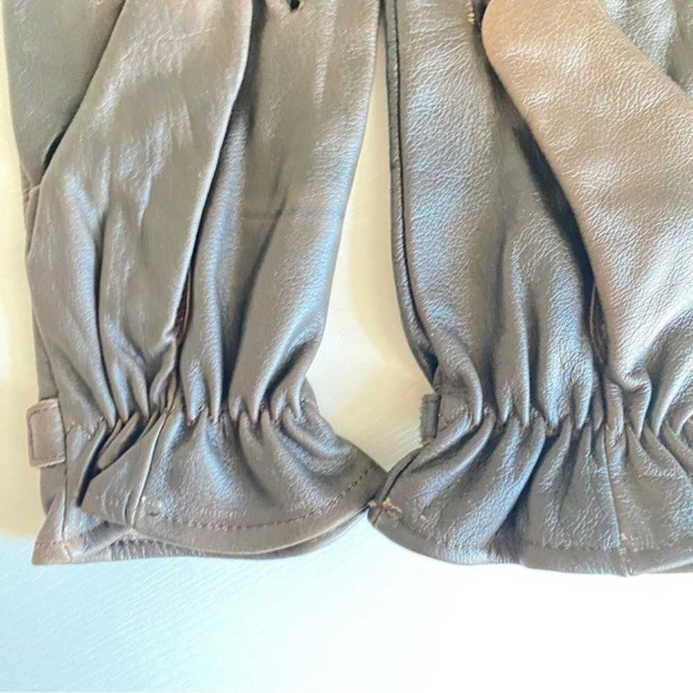 Vintage Women's Dark Brown 100% Leather Winter Fa… - image 8