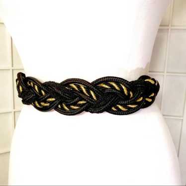 Braided Cord Black Gold Vintage Belt