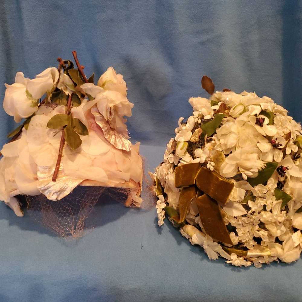 Two Vintage Floral Women's Hats - image 1