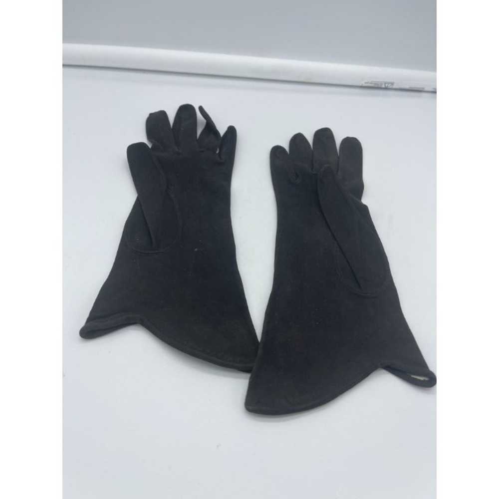 Vintage Wear Right Black Suede Embroidered Gloves… - image 3