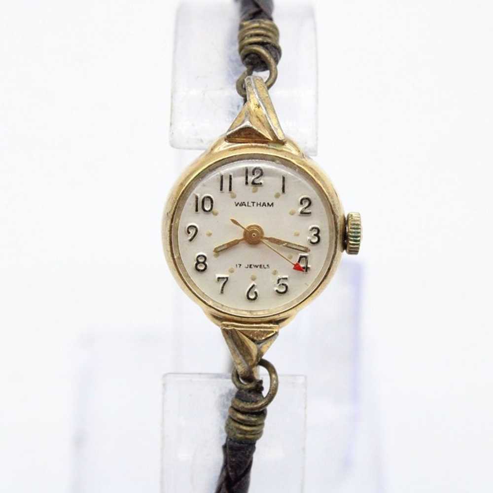 Vintage Waltham Watch Womens Gold Tone Stainless … - image 3