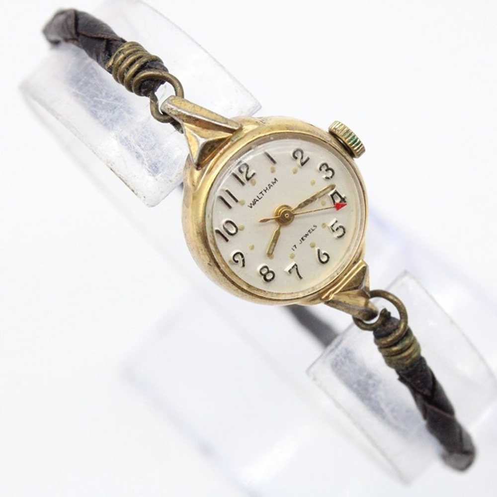 Vintage Waltham Watch Womens Gold Tone Stainless … - image 4